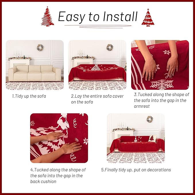 MYSKY HOME Sofa Covers for 2 Cushion Couch L Shaped Couch Cover, Washable Couch - Image 6