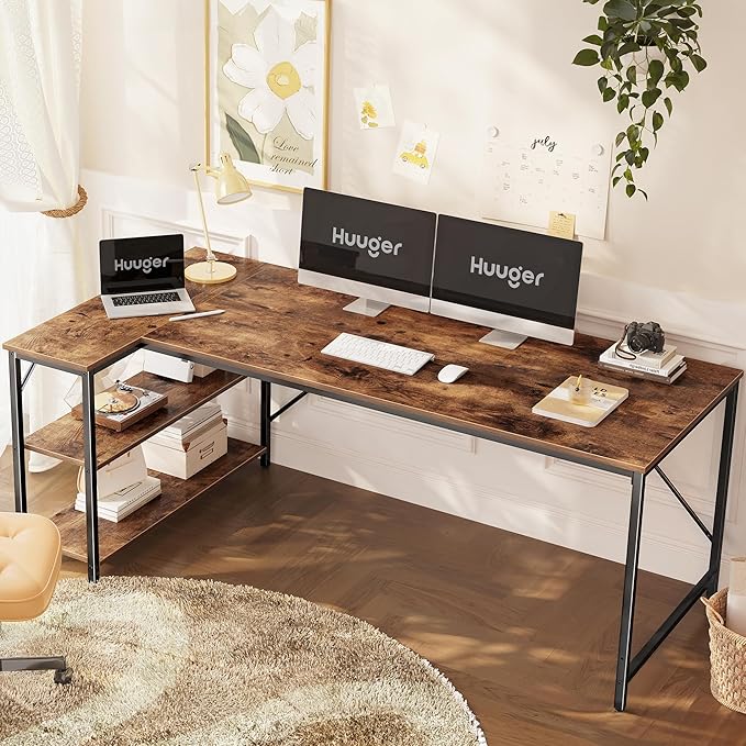 Huuger L Shaped Desk, 63 Inches Computer Desk - Image 2