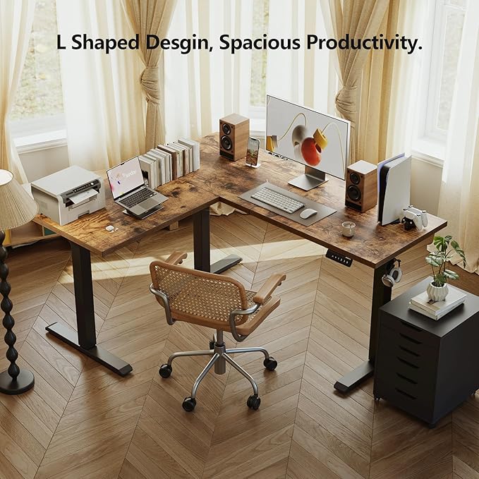 Agilestic 59 Inch L Shaped Standing Desk Adjustable Height, Electric Corner - Image 4