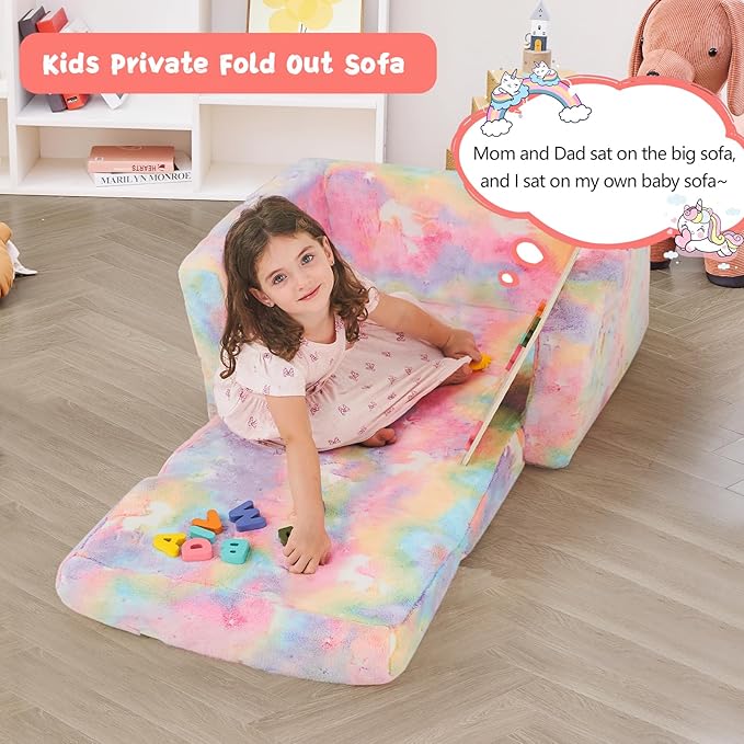 Toddler Chair Comfy, 2-in-1 Soft Toddler Couch Fold Out - Image 3