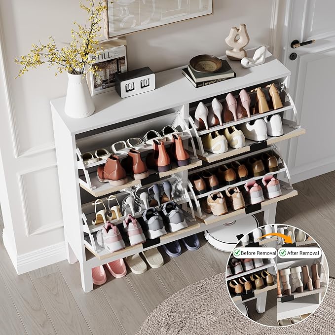 GarveeHome Fluted Shoe Storage Cabinet - Image 4