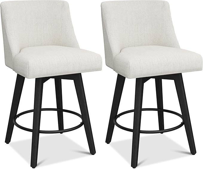 Counter Height Bar Stools Set of 2, Modern Swivel Barstools - Image 9