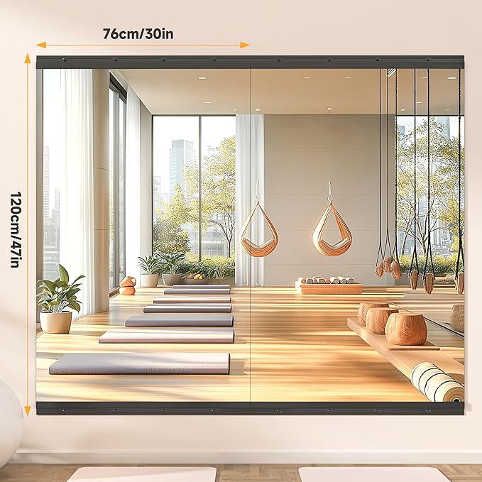 Hasipu 2 Pcs 48''x30'' Home Gym Mirror Large Full Length Wall Mounted Full Body - Image 2