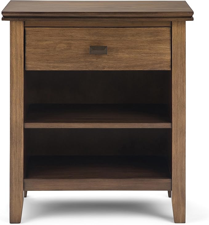 SIMPLIHOME Artisan SOLID WOOD 24 inch Wide Transitional Bedside Nightstand - Image 5