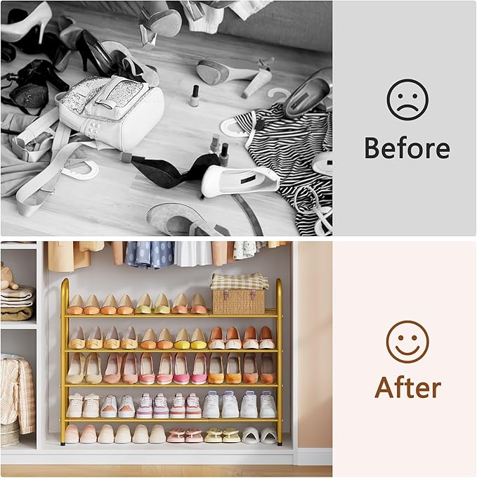 Hoctieon 4 Tier Mesh Style Shoe Rack, Entryway Shoe Shelf, Shoe Storage - Image 9