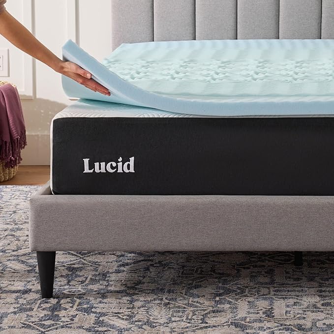 LUCID Gel Infused Memory Foam Mattress Topper – 2 Inch Mattress Topper – 5 - Image 6