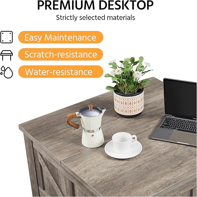 Yaheetech Lift Top Coffee Table, Square Farmhouse Coffee Table - Image 7