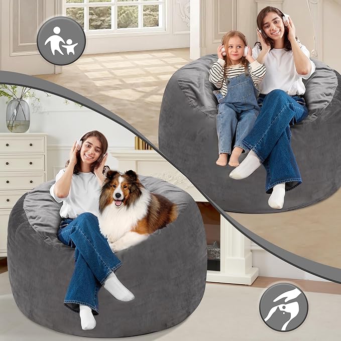 Homguava 3FT Bean Bag Chair: 3' Bean Bags - Image 3