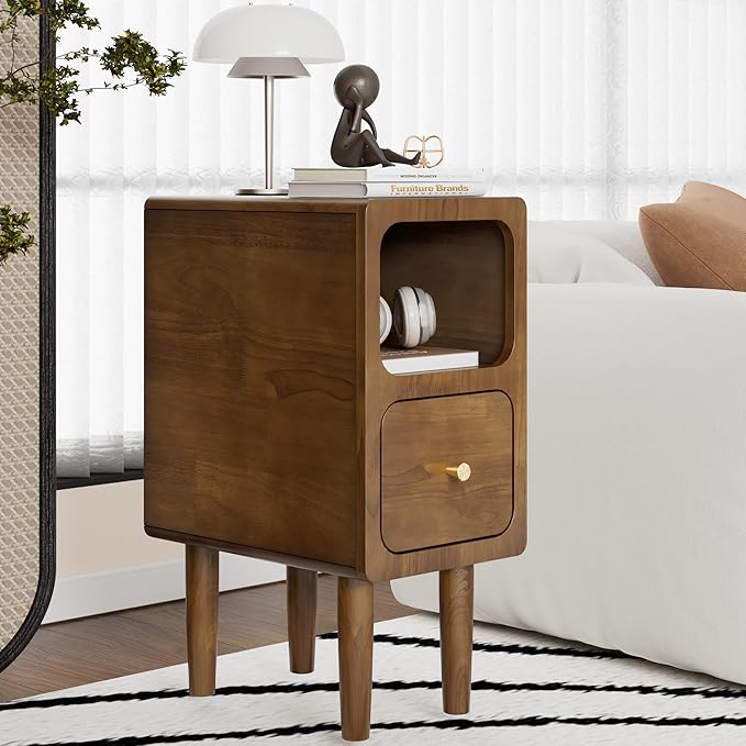 Narrow Nightstand, Solid Wood Night Stand - Image 8