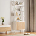 74" Tall Bookshelf with Storage Cabinet, Modern Ladder Shelf with Wood and by INNODToddlerTower