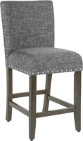Homepop Home Decor | Nailhead Trim Counter Height Bar Stools | 24 Inch Bar by HomePop