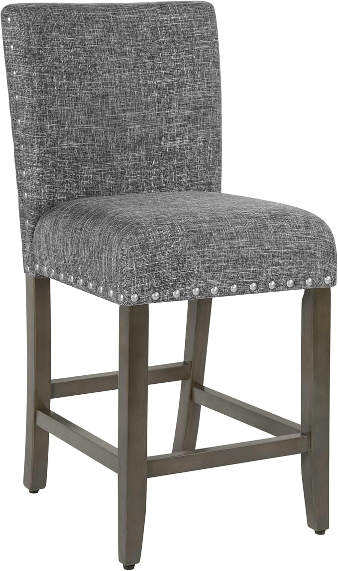 Homepop Home Decor | Nailhead Trim Counter Height Bar Stools | 24 Inch Bar by HomePop