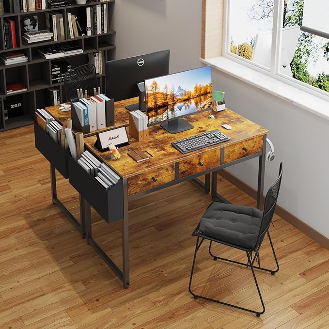 Lufeiya 40 Inch Desk with Drawers - Image 5