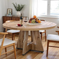 NicBex 47 Inch Round Dining Table, Wooden Dinner Table by NicBex