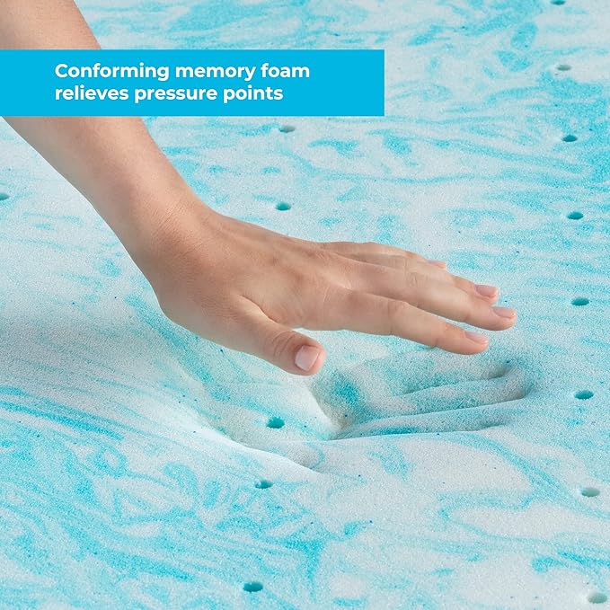 Linenspa 2 Inch Gel Swirl Memory Foam Mattress Topper - Image 5