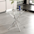 Glass Dining Table, Modern Kitchen Table 36" Small Round Dining Table by Goldfan