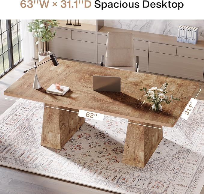 Tribesigns 63-Inch Executive Desk, Large Office Computer Desk - Image 6