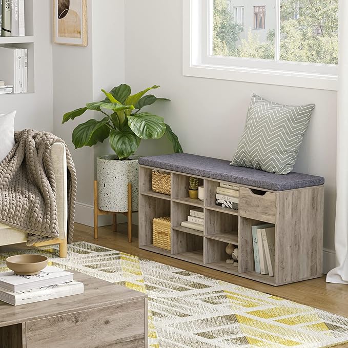 DINZI LVJ Shoe Bench, Entryway Storage Bench - Image 7