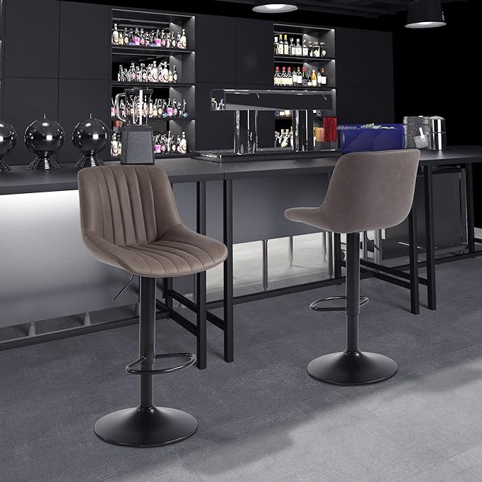 Bar Stools Set of 2, Swivel Counter Height Barstools - Image 2