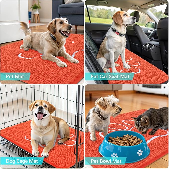 OLANLY Door Mat for Muddy Dog Paws 30x20, Ultra Absorbent Chenille Mud Doormat - Image 7
