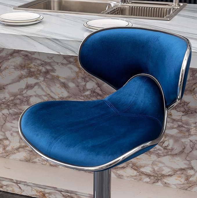 Roundhill Furniture Masaccio Velvet Upholstered Adjustable Swivel Barstool - Image 10