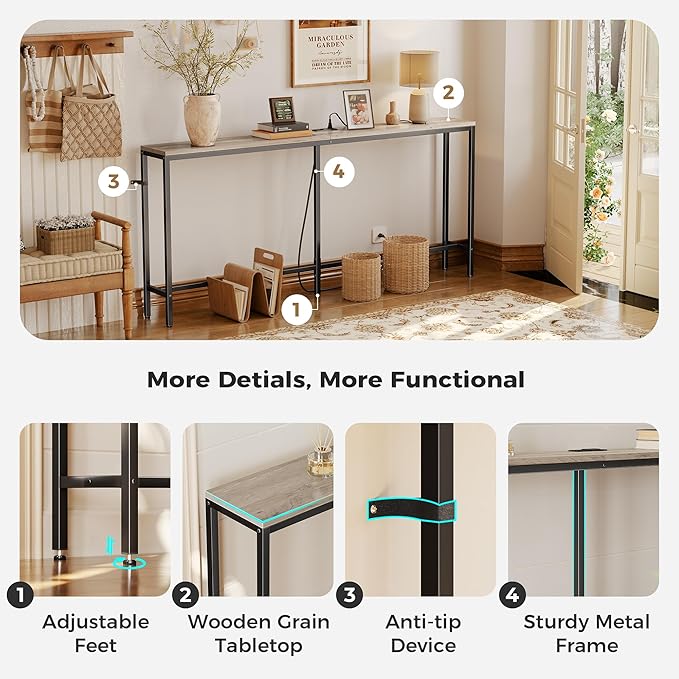 SUPERJARE 70 Inch Console Table - Image 6