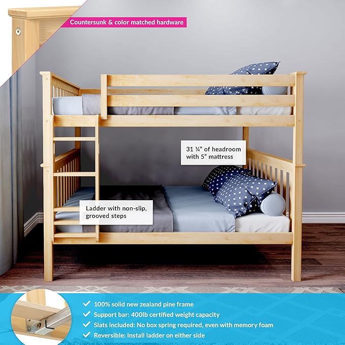Max & Lily Full Over Full Bunk Bed - Image 3