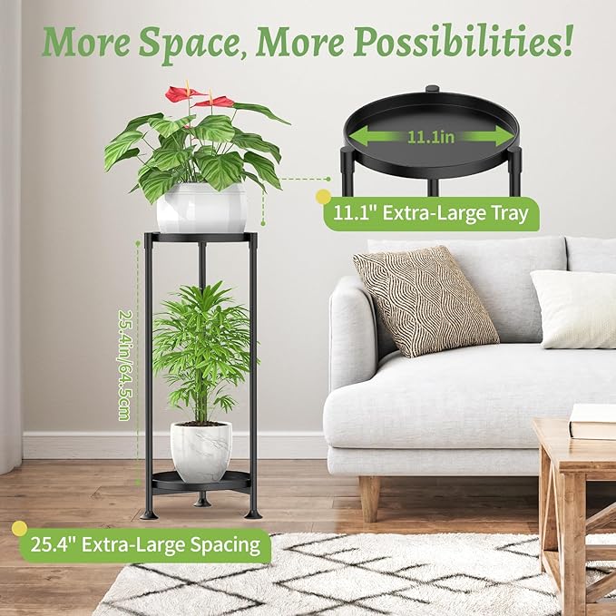 KMOTASUO 2 Tier Plant Stand Indoor - Image 5