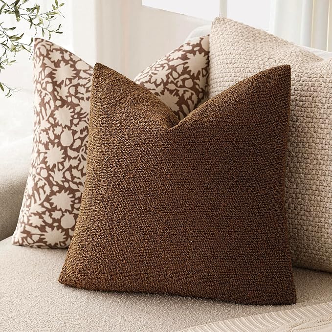 Foindtower Pack of 2 Modern Textured Boucle Throw Pillow Covers Accent Solid - Image 5