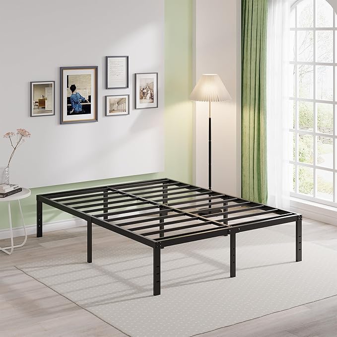 EMODA 18 Inch King Bed Frame No Box Spring Needed, Heavy Duty Tall Metal - Image 8