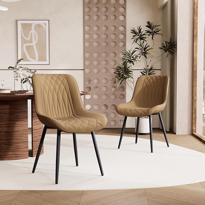 YOUNIKE Tan Dining Chairs Set of 2 by YOUNIKE