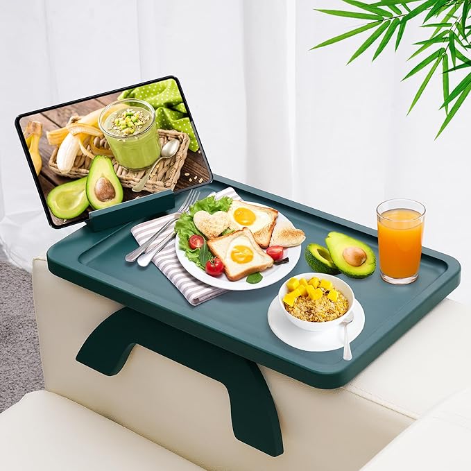 SINWANT Couch Arm Table Tray, Bamboo Sofa Arm Clip on Table, Foldable Couch by SINWANT