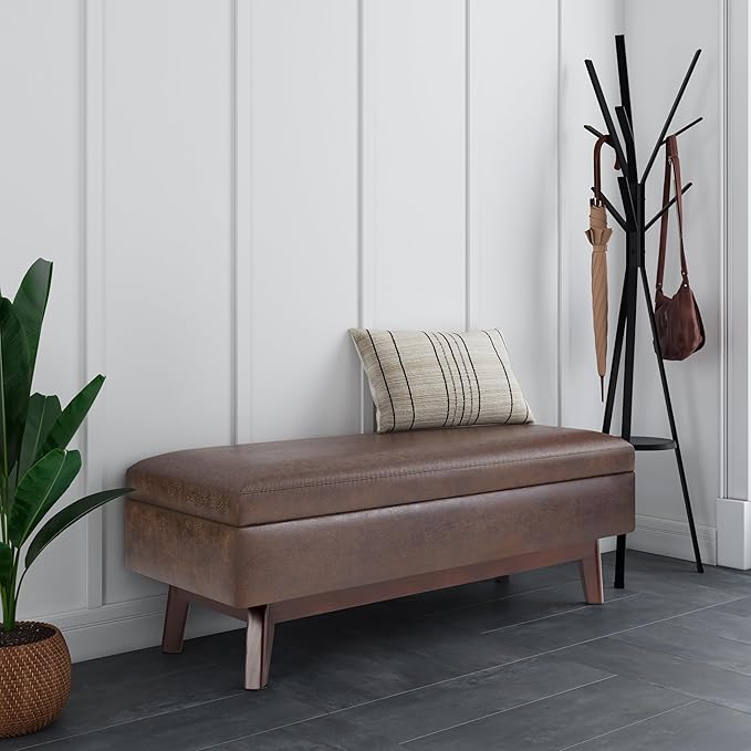 SIMPLIHOME Owen 48 inch Wide Mid Century Modern Rectangle Rectangular Storage - Image 2
