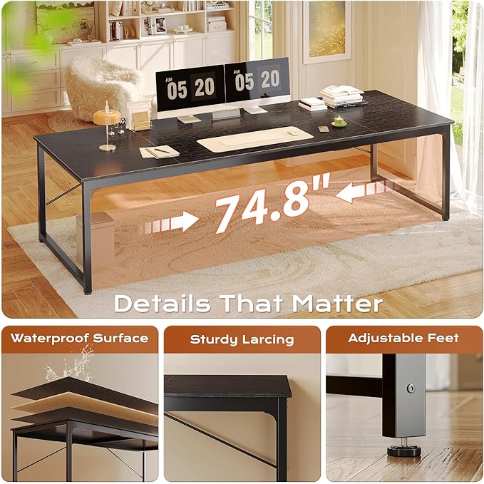 PRAISUN 78.7 X 29.5 Inch Computer Desk - Image 7