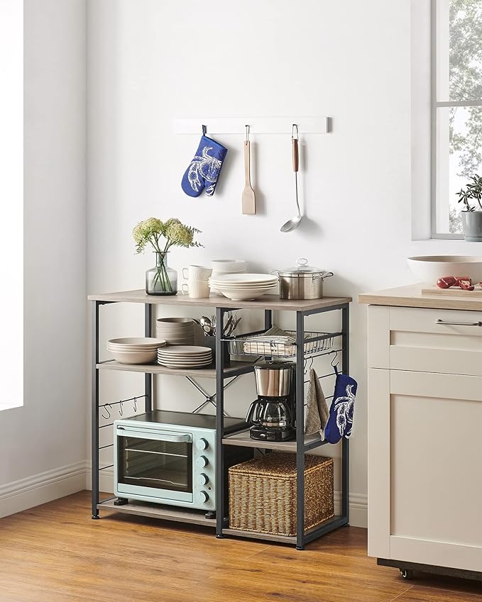VASAGLE ALINRU Kitchen Baker’s Rack, Coffee Bar, Microwave Oven Stand, - Image 4