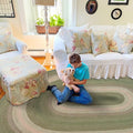 Homespice Grassland Green Oval Rugs 6x9' – Rustic Jute Oval Area Rugs by Homespice