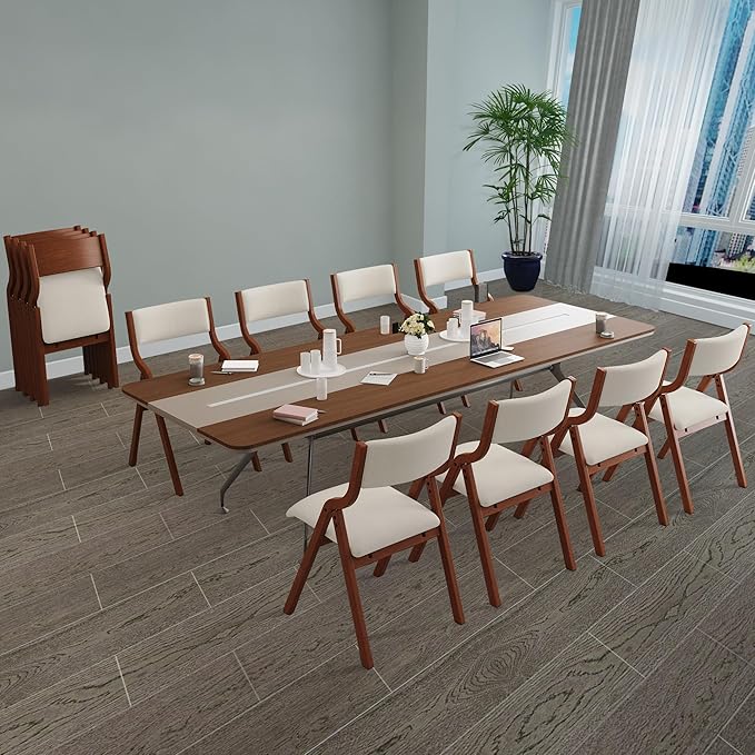 Folding Dining Chairs Set of 2, Upholstered Kitchen Chair - Image 4
