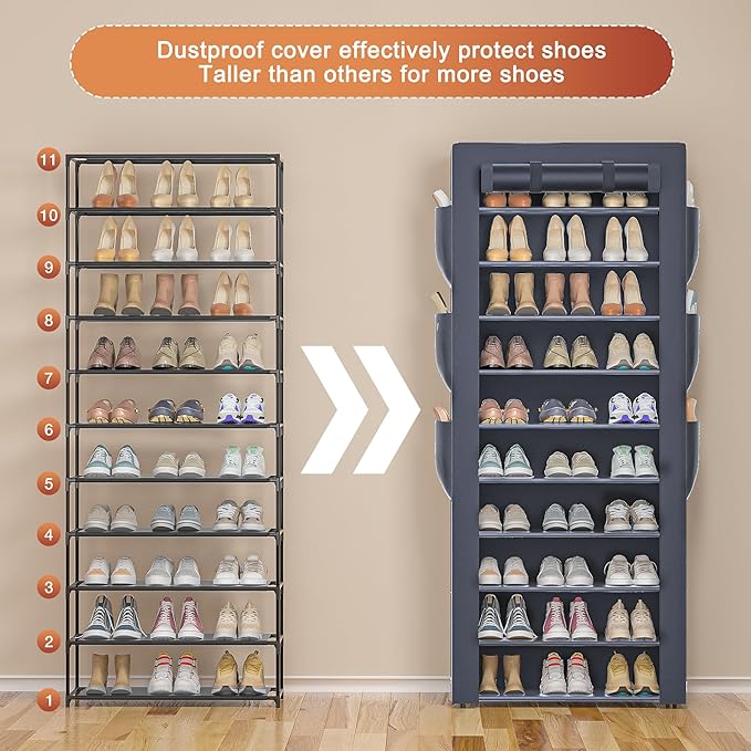 Shoes Rack 10 Tier Tall Shoe Rack - Image 4
