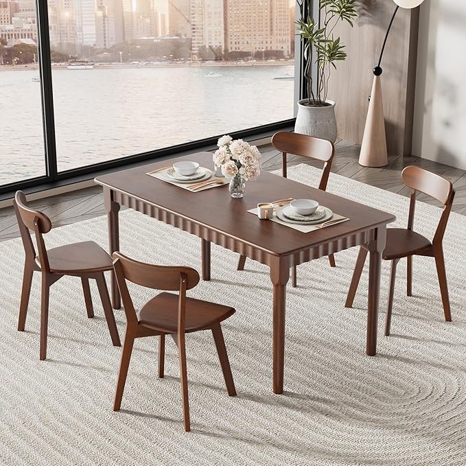 59 Inch Solid Wood Dining Table by MORDEER