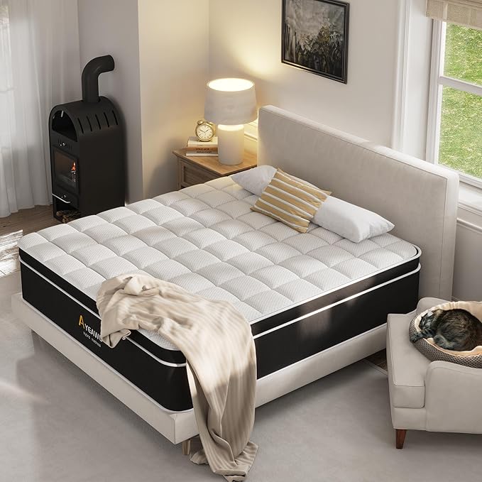 Firm Queen Mattress, 12 Inch Gel Memory Foam Hybrid Mattress Queen Size - Image 2