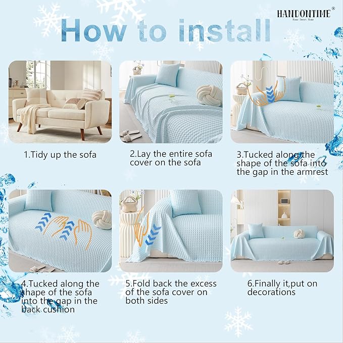 HANDONTIME Cooling Dog Couch Cover Ice Silk Washable & Breathable Pet Sofa - Image 6