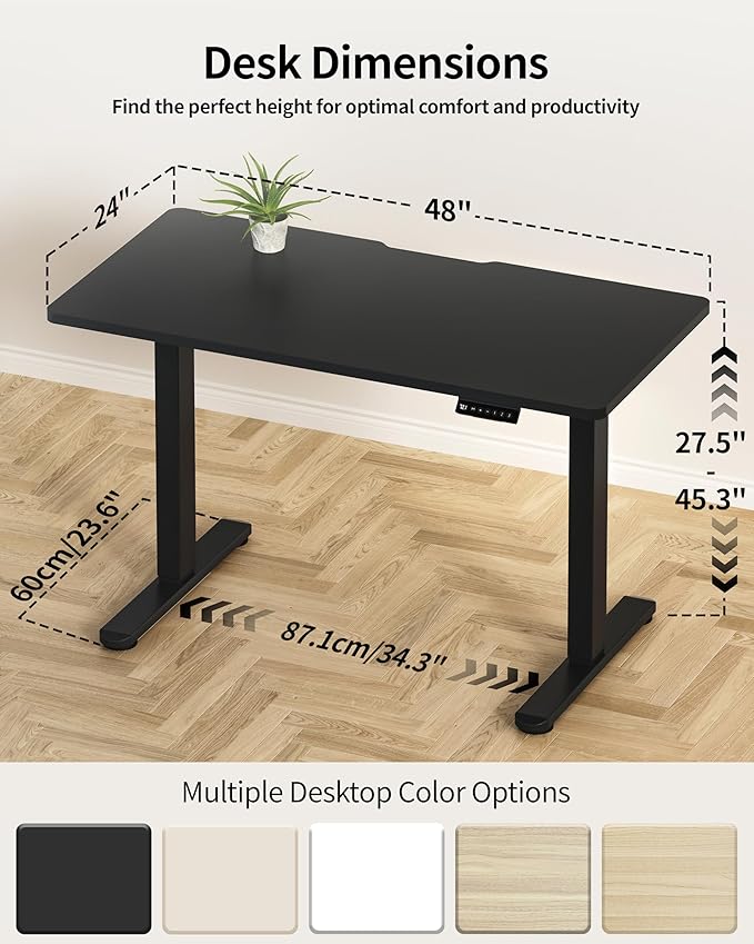 Okin Standing Desk Electric Adjustable Computer Whole Piece Stand up Desk - Image 3