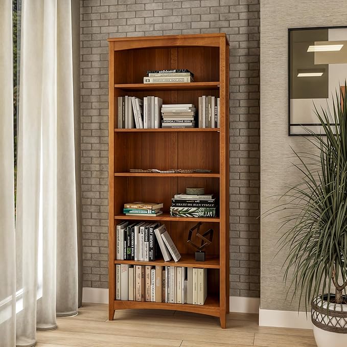 Camaflexi Shaker Style 6 Shelf Bookcase / Solid Wood / 72 inch Tall / - Image 2