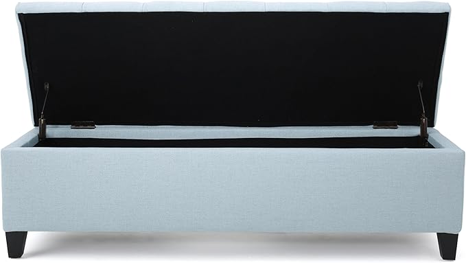 Christopher Knight Home Ottilie Fabric Storage Ottoman, Light Sky, Dimensions: - Image 8