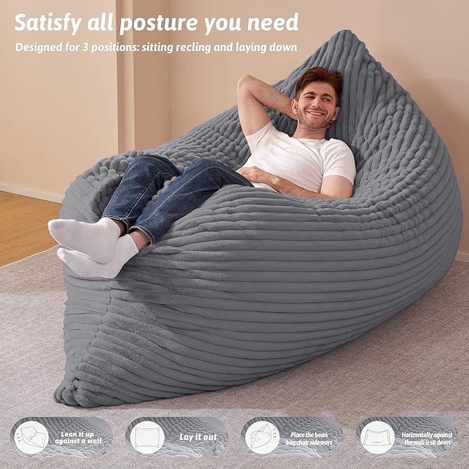 HABUTWAY 4-in-1 Bean Bag Chair, Convertible Chair - Image 5