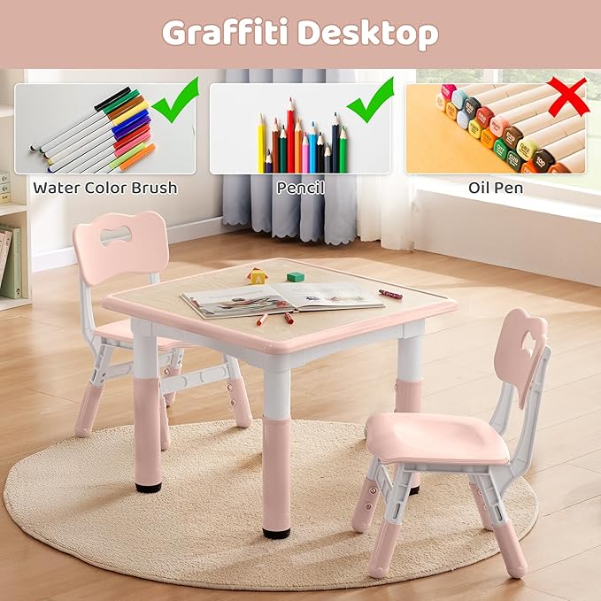 Kids Table & Chairs Set Height Adjustable - Image 2