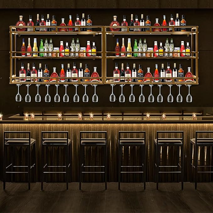 Metal Wine Rack Wall Mounted, Bar Shelves - Image 6