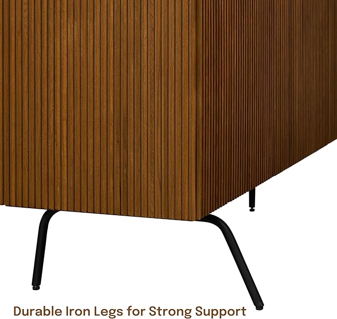 NTC Veil Modern Sideboard with 4 Doors, Buffet Cabinet with Vertical Groove - Image 9