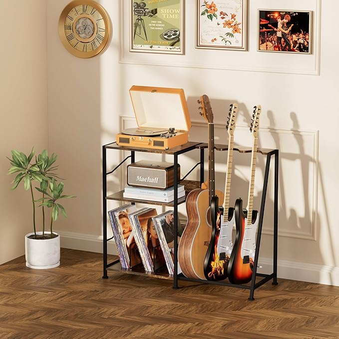 Hosfais 3 Tier Record Player Stand, Guitar Stand - Image 2