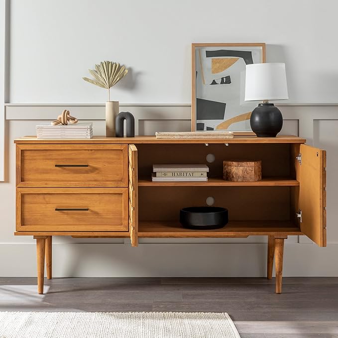 Walker Edison Deluca Boho Solid Wood 2 Door Sideboard - Image 4
